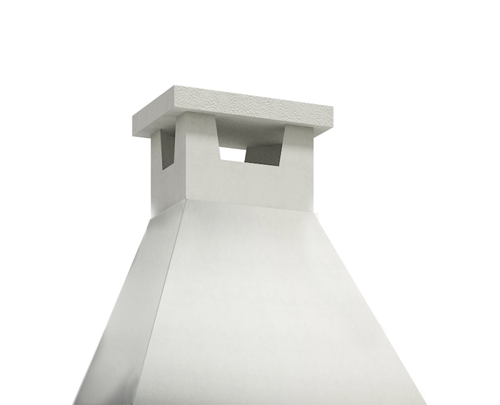 Campana de hormigón gris para barbacoa de obra M 50x74x50 cm