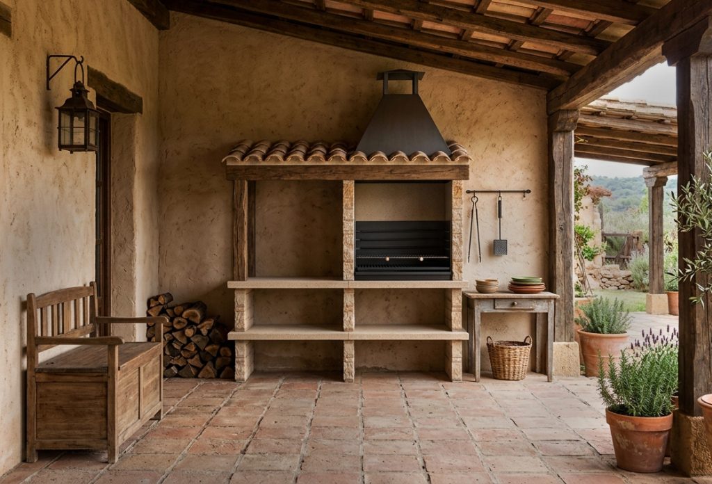 Barbacoa de obra con tejado Barbacoa de obra con tejado