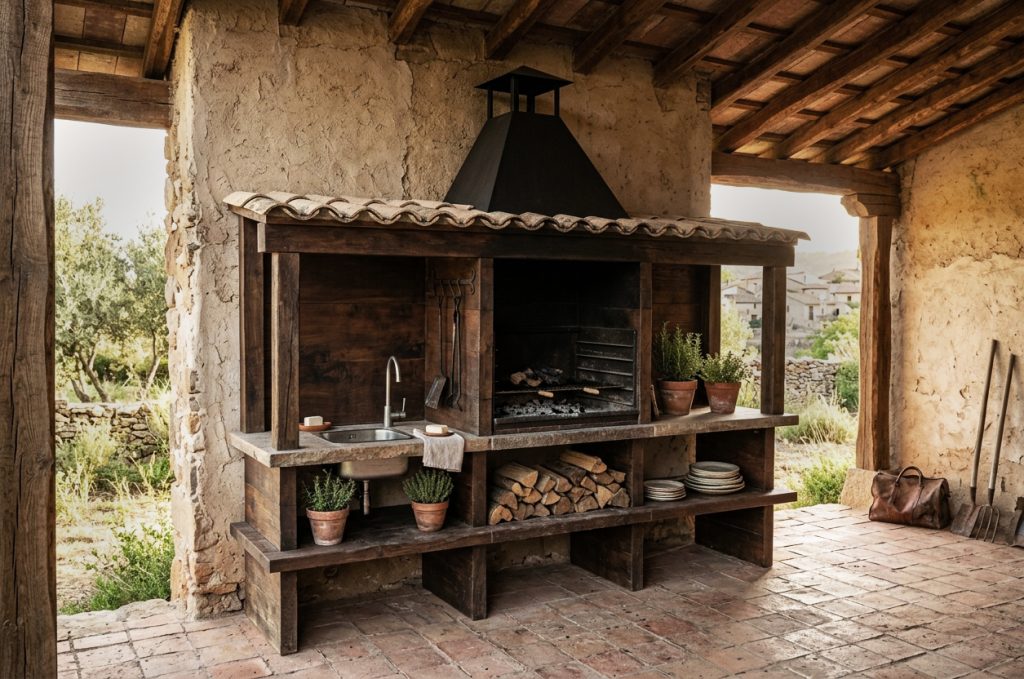 Barbacoa imitacion madera con tejado Barbacoa imitacion madera con tejado