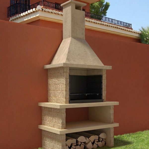 Barbacoa de Obra PIRINEOS 43001 con Campana y Parrilla Inox