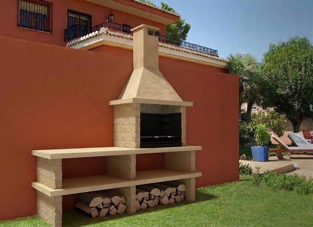 Barbacoa de Obra PIRINEOS 43002 con Campana y Parrilla Inox