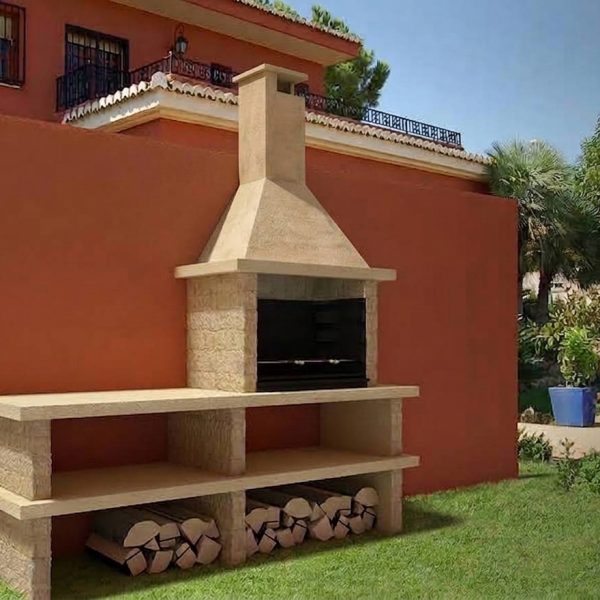Barbacoa de Obra PIRINEOS 43002 con Campana y Parrilla Inox