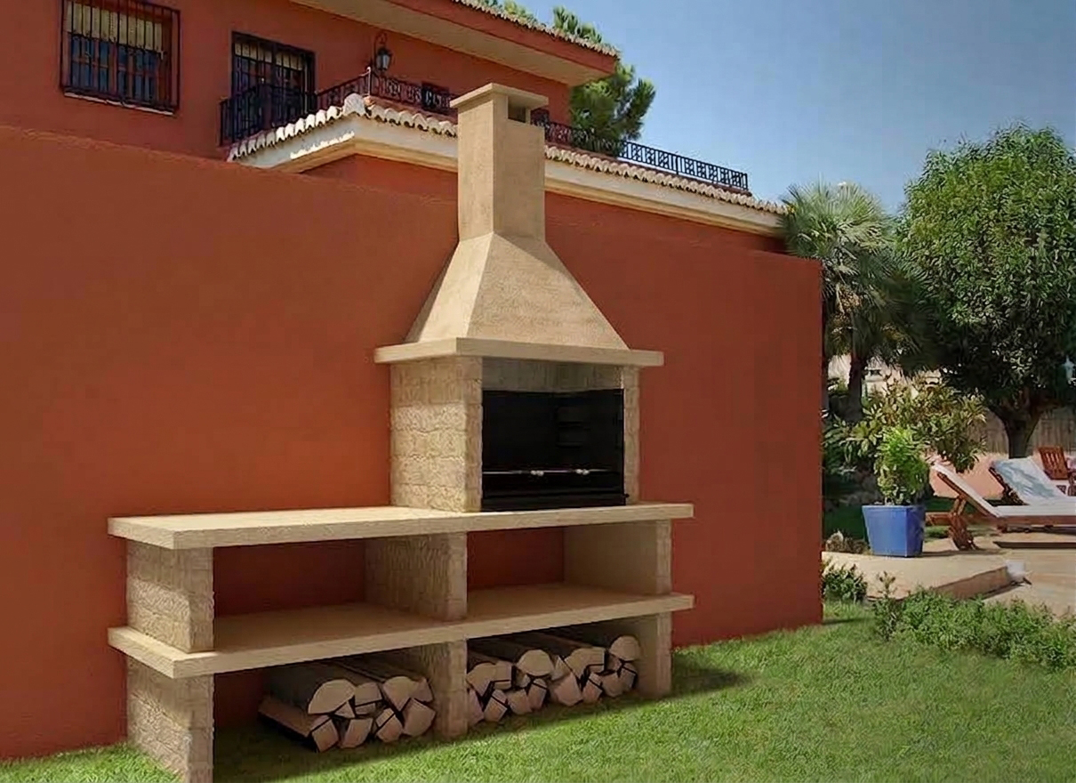Barbacoa de Obra PIRINEOS 43002 con Campana y Parrilla Inox Barbacoa de Obra PIRINEOS 43002 con Campana y Parrilla Inox