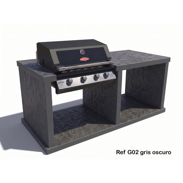 Cocina de exterior barbacoa de gas G02 gris oscuro